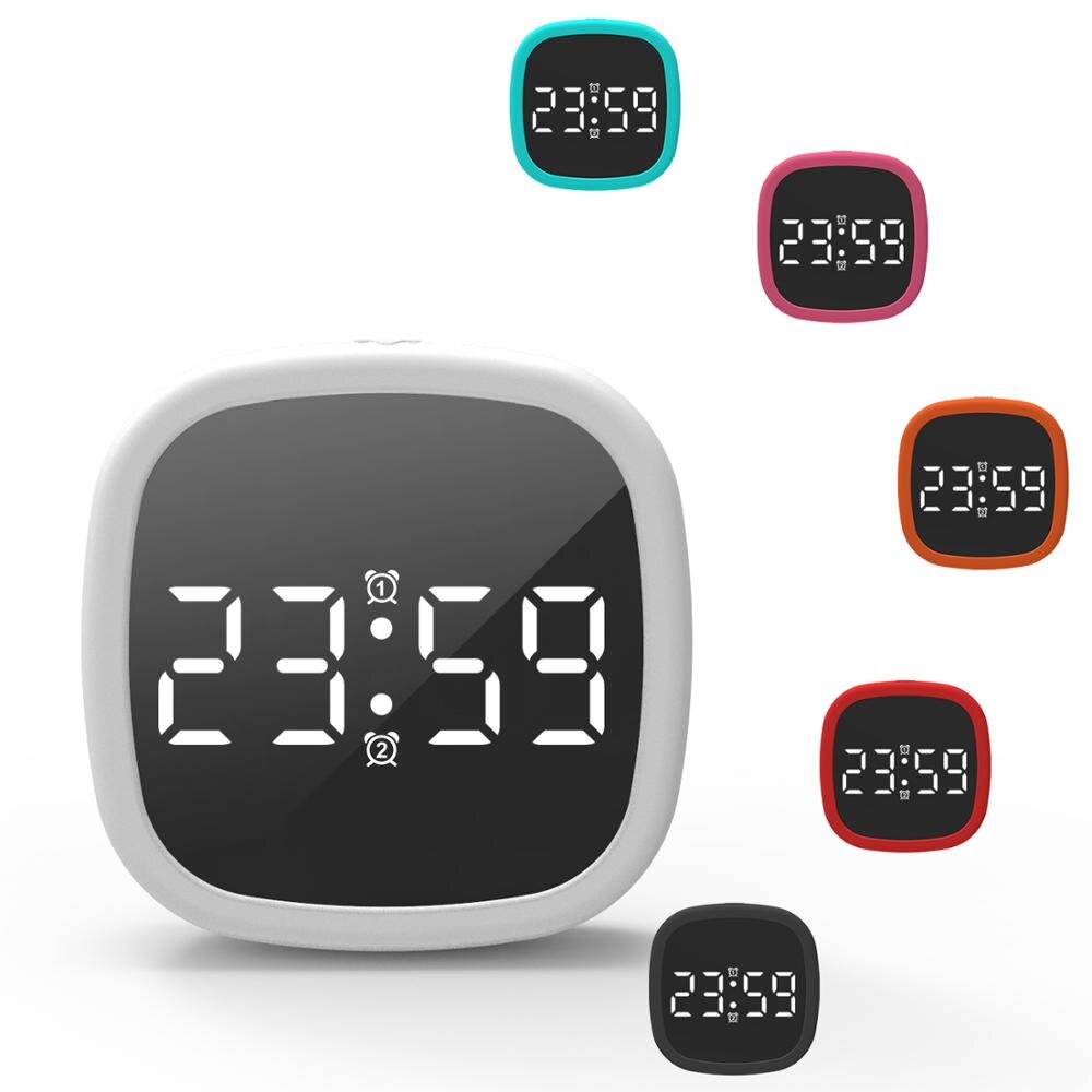 Voice Control Mirror Table Clock Home Decoration Snooze Desk Alarm Clock LED Digital Electronic