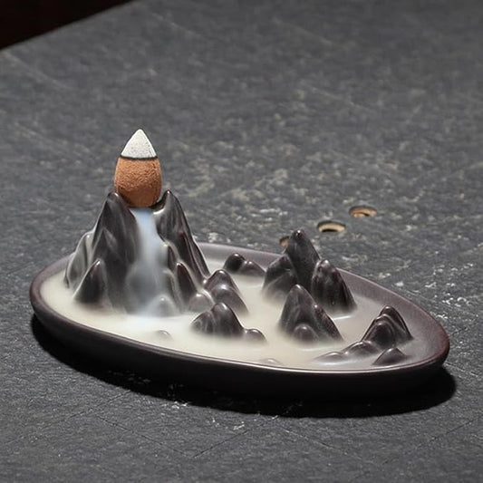 NimbusNote Ornaments Incense Burner, Ceramic Backflow Censer, Backflow Aromatherapy Incense Censer Holder for Home Reading Room Ornaments