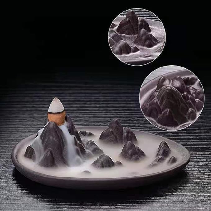 NimbusNote Ornaments Incense Burner, Ceramic Backflow Censer, Backflow Aromatherapy Incense Censer Holder for Home Reading Room Ornaments