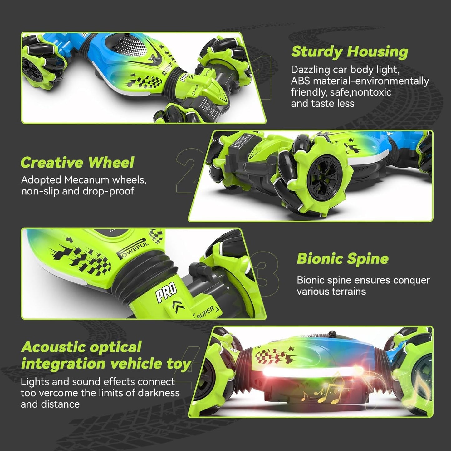 Masroo Gesture RC Car, 2.4GHz 4WD Gesture Sensing RC Stunt Car Toys for 6-12 yr Boys Girls, Drift Hand Controlled Remote Control Twist Cars Offroad 360°...