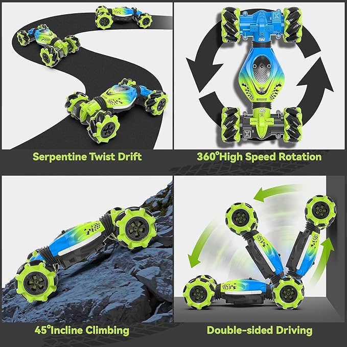 Masroo Gesture RC Car, 2.4GHz 4WD Gesture Sensing RC Stunt Car Toys for 6-12 yr Boys Girls, Drift Hand Controlled Remote Control Twist Cars Offroad 360°...