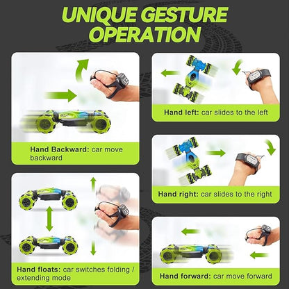 Masroo Gesture RC Car, 2.4GHz 4WD Gesture Sensing RC Stunt Car Toys for 6-12 yr Boys Girls, Drift Hand Controlled Remote Control Twist Cars Offroad 360°...